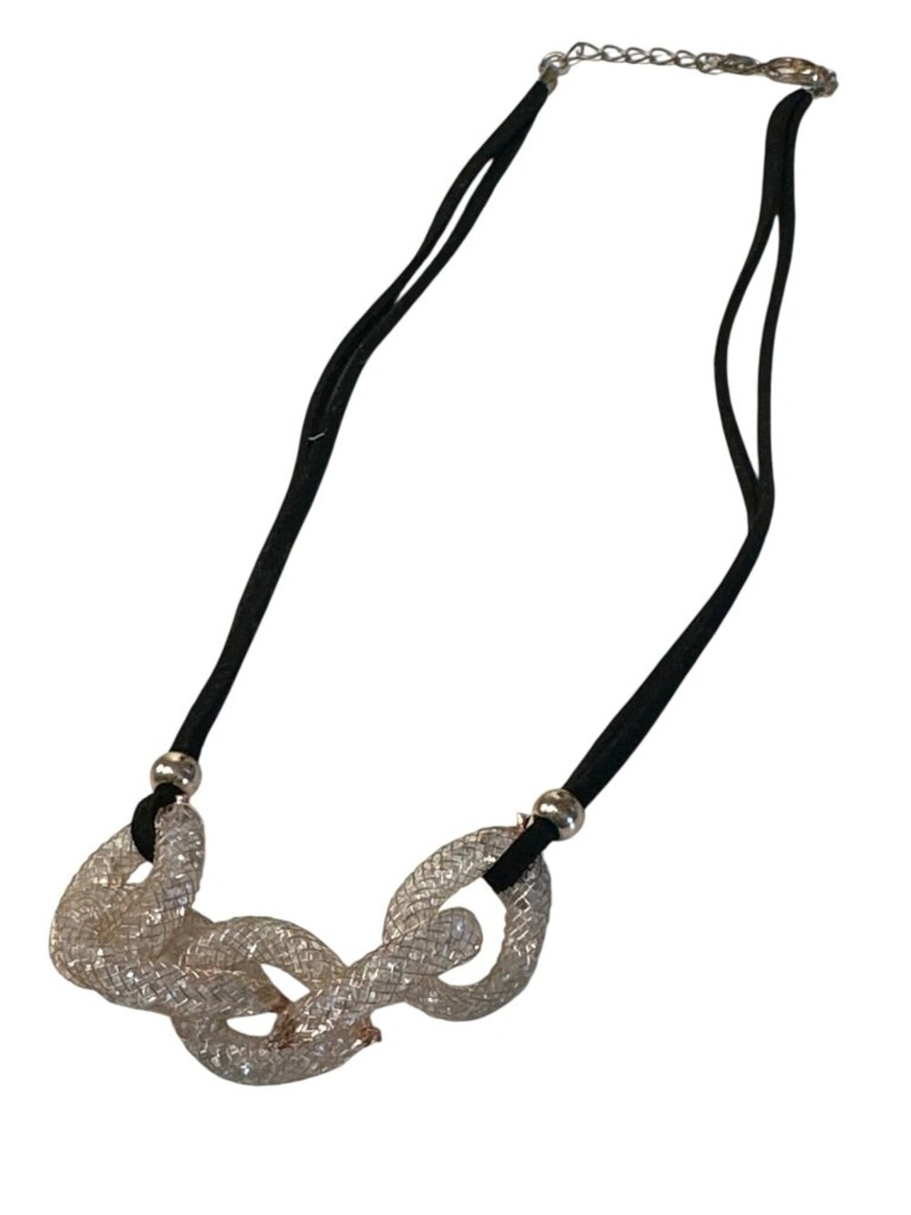 Knot Pendant Necklace Black Suede Cord Chocker Whimsigoth Dainty Elegant